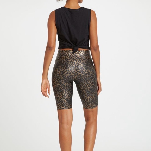 SPANX Pants - Spanx Faux Leather Leopard Bike Short
